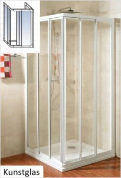 Schulte Kristall/Trend U-Kabine Eckeinstieg 3-tlg + Seitenwand Kunstglas
