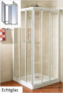 Schulte Kristall/Trend U-Kabine Eckeinstieg 3-tlg + Seitenwand Echtglas