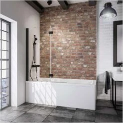 Schulte Komfort Badewannenfaltwand 2-teilig Black Style