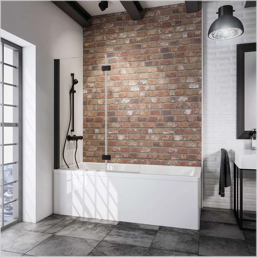 Schulte Komfort Badewannenfaltwand 2-teilig Black Style 1 Schulte Komfort Badewannenfaltwand 2-teilig Black Style