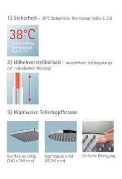 Schulte Duschmaster Rain Mit Thermostat, Kopfbrause Eckig -Schulte 106 4