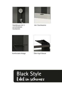 Schulte Komplettduschkabine Wellnesskabine Black Korsika 1200 X 800 Mm -Schulte 10705 2