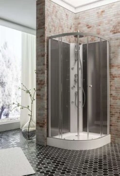 Schulte Komplettduschkabine Runddusche Wellnesskabine Black Rhodos 850 X 850 Mm