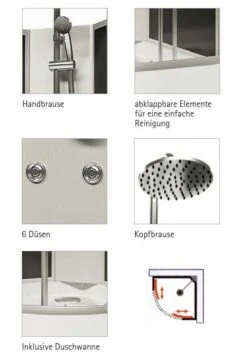 Schulte Komplettduschkabine Runddusche Wellnesskabine Black Rhodos 850 X 850 Mm -Schulte 10706 2