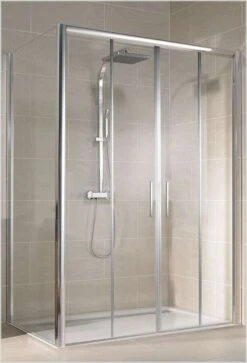 Schulte Kristall/Trend Gleittür 4-teilig Für Seitenwand Barrierefrei 8 Mm