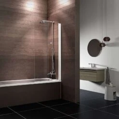 Schulte Berlin Badewannenfaltwand 130 X 69,5 Cm Ohne Bohren Alpinweiß