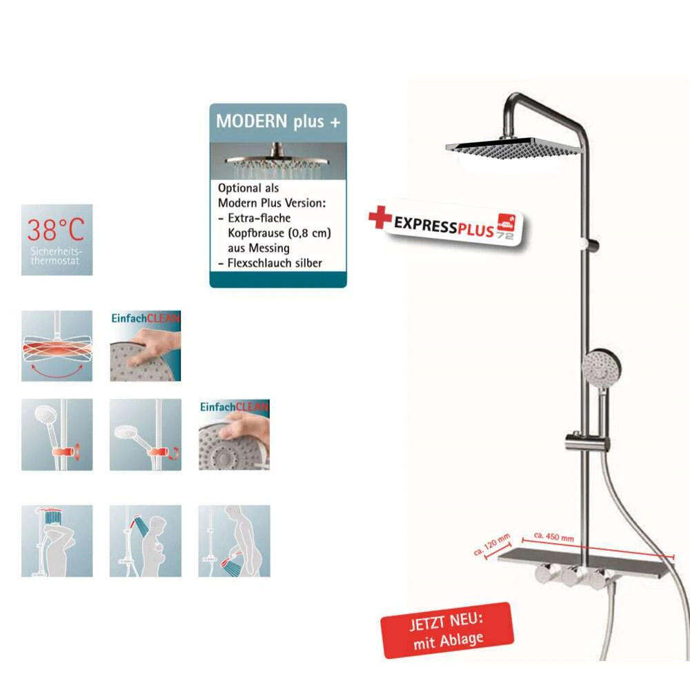 Schulte Duschsystem Duschmaster Rain III Mit Ablage Modern Plus Eckig 2 Schulte Duschsystem Duschmaster Rain III Mit Ablage Modern Plus Eckig – Bild 2