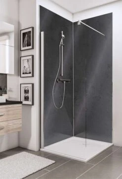 Schulte Decodesign Duschrückwand Dekor Stein Anthrazit Hochglanz