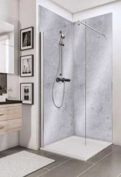 Schulte Decodesign Duschrückwand Dekor Stein Grau Hell Hochglanz