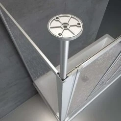 Duschmeister 302 Badewannenaufsatz 3-teilig Kunstglas Alunatur Badewannentiefe 68-71 -Schulte 13177 4