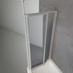 Duschmeister 302 Badewannenaufsatz 3-teilig Kunstglas Alunatur Badewannentiefe 68-71 -Schulte 13177 7