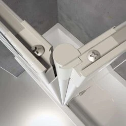 Duschmeister 302 Badewannenaufsatz 3-teilig Echtglas Alunatur Badewannentiefe 68-71 -Schulte 13179 5