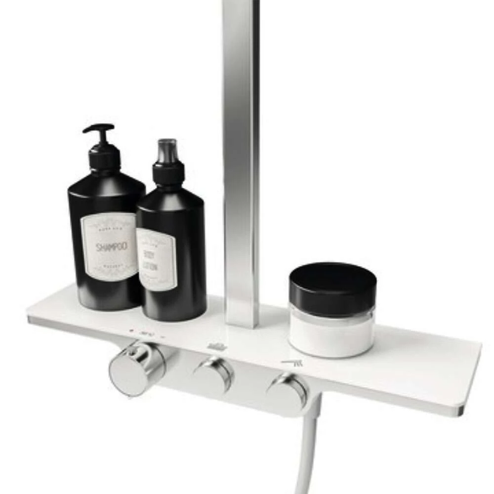 Schulte Duschmaster Square Rain II Mit Thermostat Und Ablage White Style 2 Schulte Duschmaster Square Rain II Mit Thermostat Und Ablage White Style – Bild 2