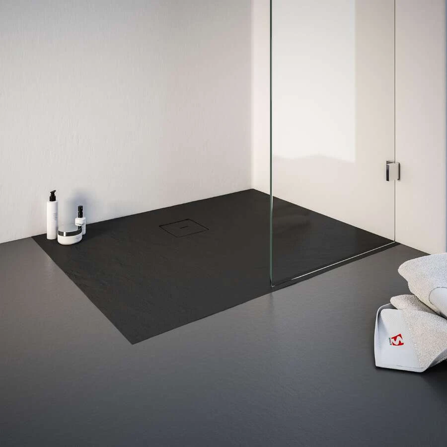 Schulte Duschwanne Mineralguss Plan Rechteck Mit Steinstruktur 3 Schulte Duschwanne Mineralguss Plan Rechteck Mit Steinstruktur – Bild 3