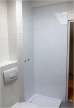 Schulte Decodesign Duschrückwand Farbe Set Eck Asymmetrisch Weiß -Schulte 13474 2