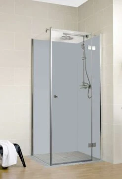 Schulte Decodesign Duschrückwand Farbe Set Eck Asymmetrisch Hellgrau