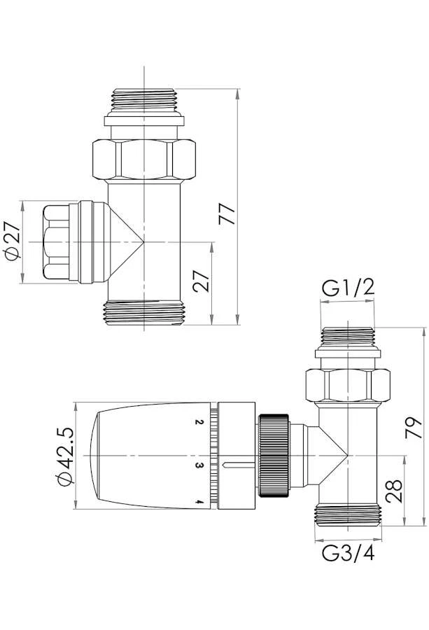 Schulte Thermostat-Set Durchgang Verchromt 2 Schulte Thermostat-Set Durchgang Verchromt – Bild 2