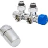 Schulte Thermostat-Set Mittenanschlussgarnitur Eck Verchromt