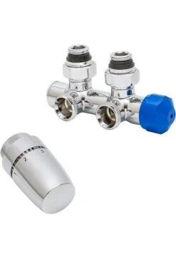 Schulte Thermostat-Set Mittenanschlussgarnitur Eck Verchromt