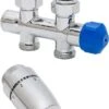 Schulte Thermostat-Set Mittenanschlussgarnitur Durchgang Verchromt