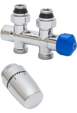 Schulte Thermostat-Set Mittenanschlussgarnitur Durchgang Verchromt