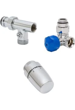 Schulte Thermostat-Set Eck Mischbetrieb Version Links Verchromt
