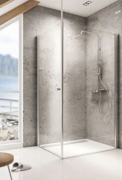 Schulte Garant Duschwand Walk In Mit Pendeltür Und Deckenstrebe
