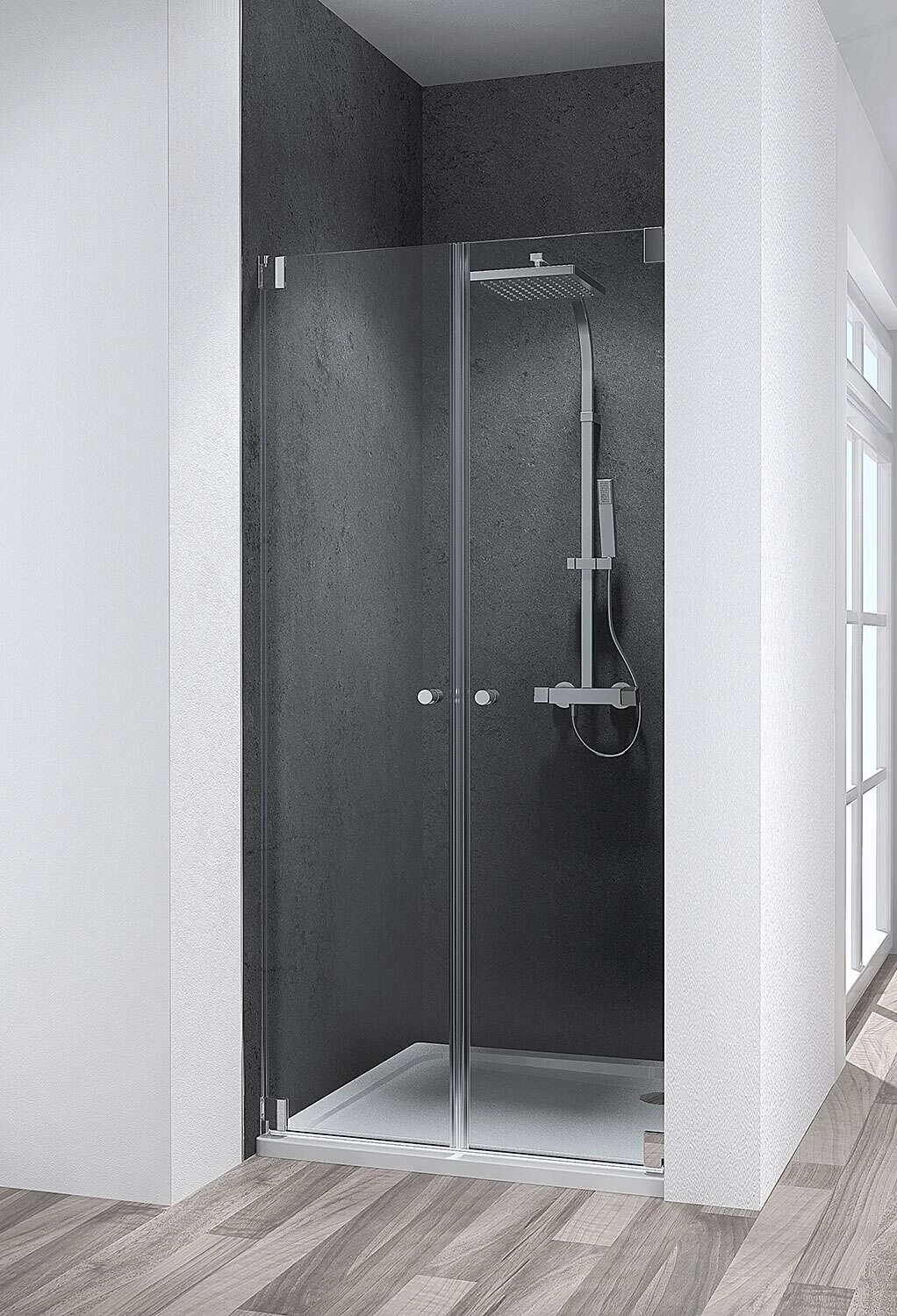 Schulte Davita Pendeltür 2-teilig In Nische 8 Mm 1 Schulte Davita Pendeltür 2-teilig In Nische 8 Mm