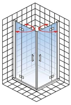 Schulte Toura Eckeinstieg 4-teilig 8 Mm Express Plus Black Style -Schulte 18240 5