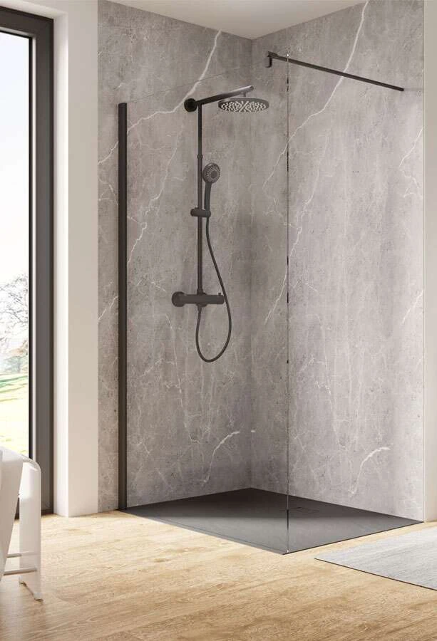 Schulte Garant 2.0 Duschwand Walk In Mit Stabilisationsbügel Black Style 1 Schulte Garant 2.0 Duschwand Walk In Mit Stabilisationsbügel Black Style