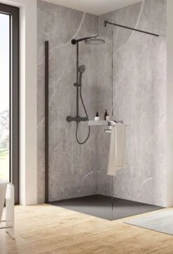 Schulte Garant 2.0 Duschwand Walk In Mit Ablage Black Style