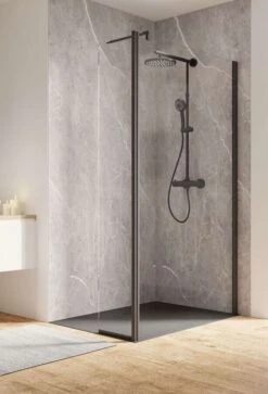 Schulte Garant 2.0 Duschwand Walk In Mit Beweglichem Element Black Style