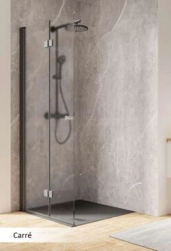 Schulte Garant 2.0 Duschwand Walk In Drehfalttür Black Style -Schulte 18533 10