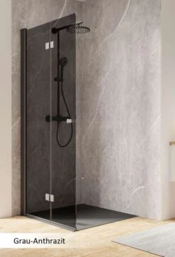 Schulte Garant 2.0 Duschwand Walk In Drehfalttür Black Style -Schulte 18533 11