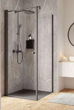 Schulte Garant 2.0 Drehtür Mit Gleichhoher Seitenwand Black Style