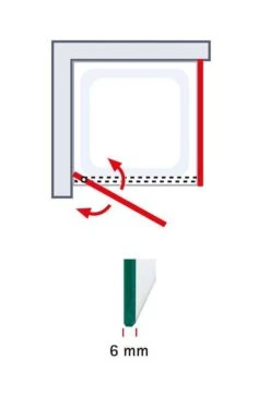 Schulte Garant 2.0 Drehtür Durchpendelbar Mit Gleichhoher Seitenwand -Schulte 18635 3