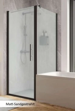 Schulte Garant 2.0 Drehtür Mit Verkürzter Seitenwand Auf Badewanne Black Style -Schulte 18924 6