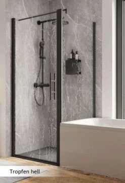 Schulte Garant 2.0 Drehtür Mit Verkürzter Seitenwand Auf Badewanne Black Style -Schulte 18924 8