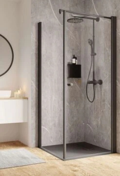 Schulte Garant 2.0 Drehtür Mit Schwenkbarer Seitenwand Black Style