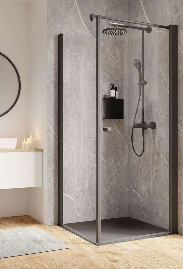 Schulte Garant 2.0 Drehtür Mit Schwenkbarer Seitenwand Black Style 1 Schulte Garant 2.0 Drehtür Mit Schwenkbarer Seitenwand Black Style