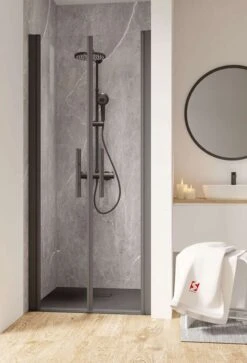 Schulte Garant 2.0 Pendeltür In Nische 2-teilig Black Style