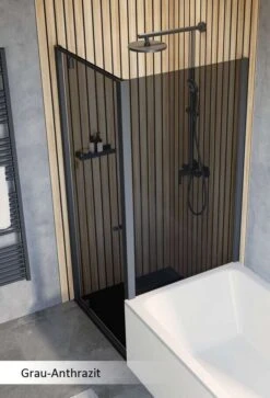 Schulte Trend 2.0 Drehtür Inklusive Verkürzter Seitenwand Black Style -Schulte 19045 4