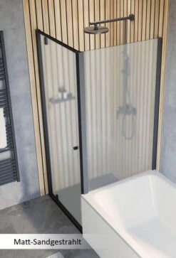 Schulte Trend 2.0 Drehtür Inklusive Verkürzter Seitenwand Black Style -Schulte 19045 7