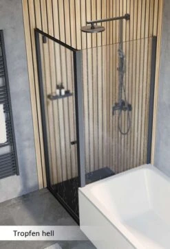 Schulte Trend 2.0 Drehtür Inklusive Verkürzter Seitenwand Black Style -Schulte 19045 8