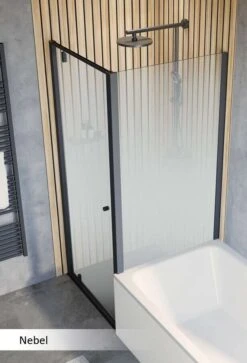 Schulte Trend 2.0 Drehtür Inklusive Verkürzter Seitenwand Black Style -Schulte 19045 9