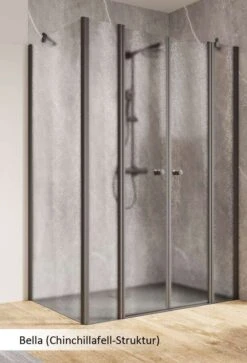 Schulte Garant 2.0 Pendeltür Mit Seitenwand 4-teilig Black Style -Schulte 19211 2