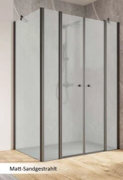 Schulte Garant 2.0 Pendeltür Mit Seitenwand 4-teilig Black Style -Schulte 19211 5