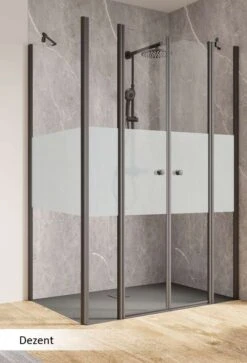 Schulte Garant 2.0 Pendeltür Mit Seitenwand 4-teilig Black Style -Schulte 19211 6