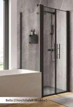 Schulte Garant 2.0 Pendeltür Inklusive Verkürzter Seitenwand 2-teilig Black Style -Schulte 19213 2