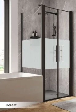 Schulte Garant 2.0 Pendeltür Inklusive Verkürzter Seitenwand 2-teilig Black Style -Schulte 19213 6